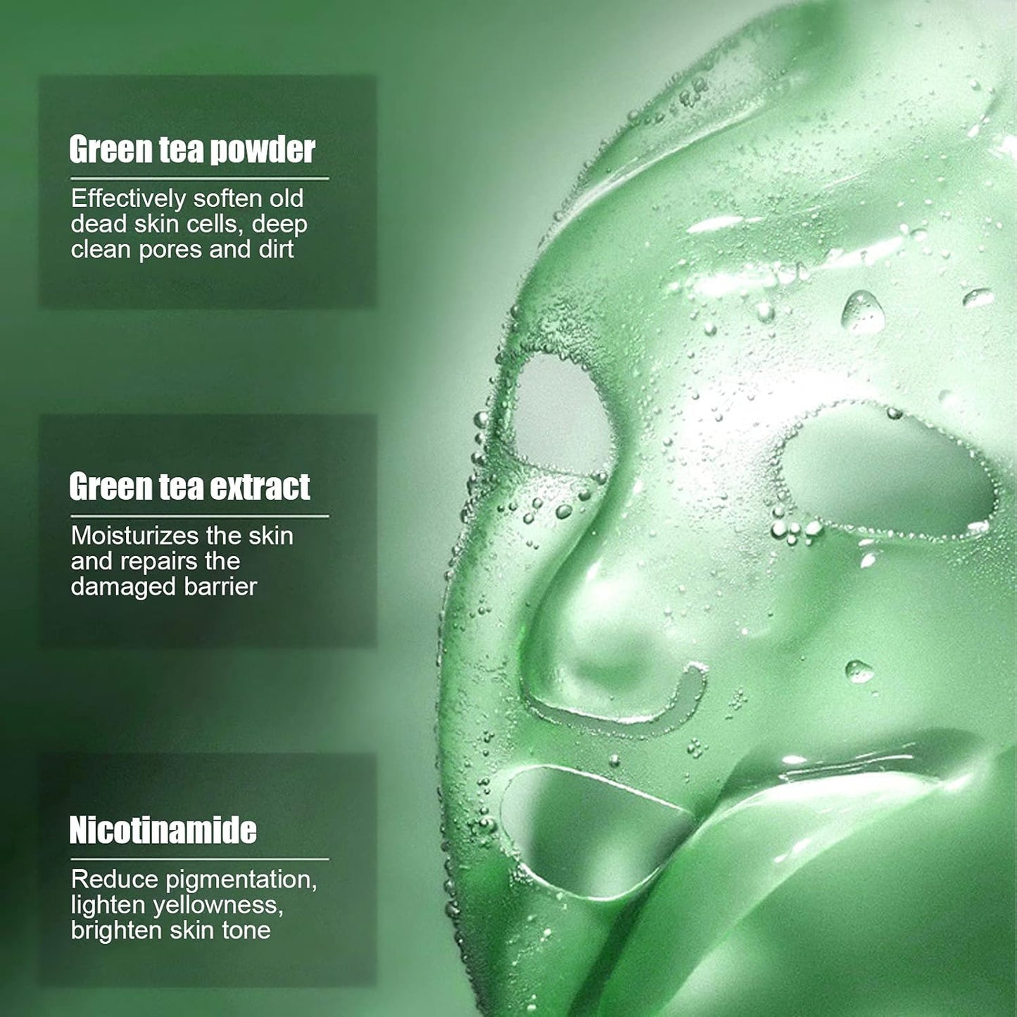 FACIAL MASSAGER PACK + GREEN TEA MASK 