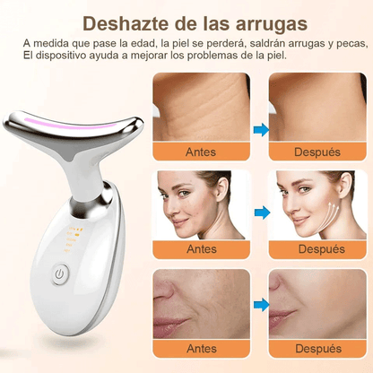 Anti-wrinkle facial massager with 3 lights