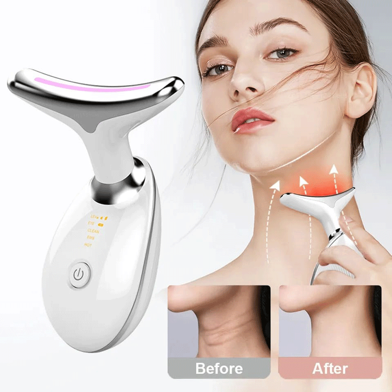 Anti-wrinkle facial massager with 3 lights