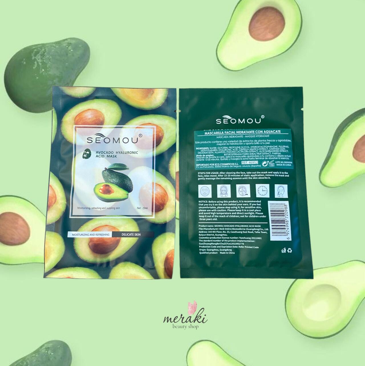 Maschera viso all'avocado 